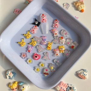 6 stuks cartoon 3D nageldecoraties, doe-het-zelf ambachten N3040 nagelbedels
