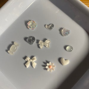 10pcs 3D nail decorations nail charms mix N3170 DIY crafts white series-6