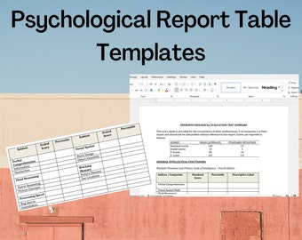 Psychological Report Template Etsy Psychological Report Template Etsy
