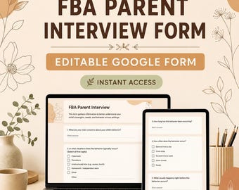 Editable FBA Parent Interview Google Form, Functional Behavior Assessment Tool (Digital Download)