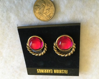 Hot Pink Clip-On Earrings