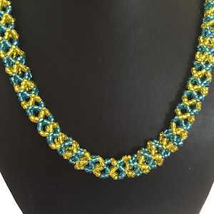 Turquoise Tubular Weave Necklace
