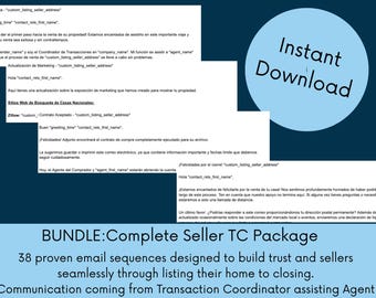 Realtor Email Templates | Transaction Management CRM, Spanish (Digital Download)