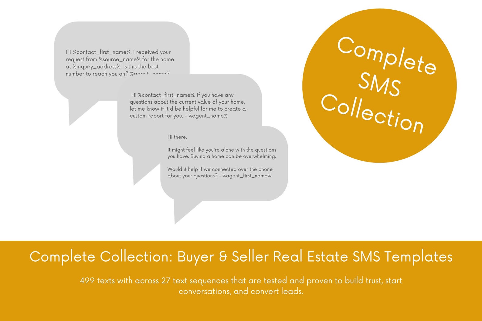 COMPLETE COLLECTION Bundle Text/sms Drip Templates for Real Estate