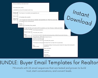 Real Estate Buyer Lead Drip Email Templates, Realtor Marketing (Instant Download)