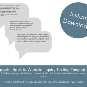 Spanish Real Estate Texting Drip Templates, Website Lead Nurturing (Digital Download)