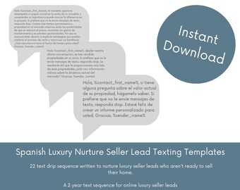 Spanish Luxury Seller Lead Texting Templates (22 Digital Download)