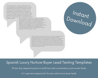 Spanish Luxury Buyer Lead Texting Templates (20 Digital Download)