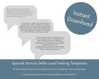 Spanish Real Estate Seller Lead Nurture Texting Templates (Digital Download)