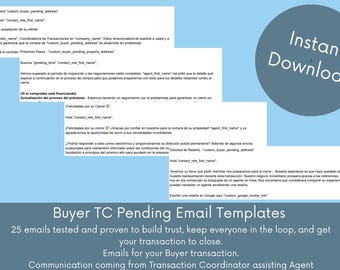 Realtor Transaction Email Templates | Spanish & English CRM (Digital Download)