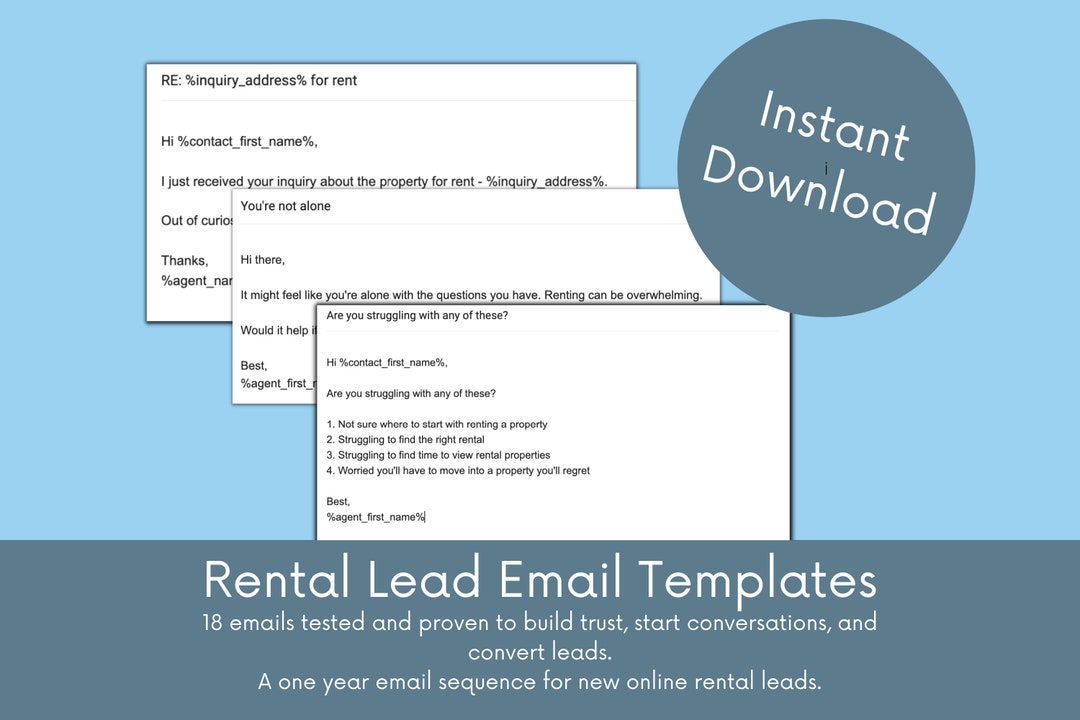 Real Estate Agent Email Drip Templates, New Renter Leads (digital