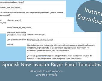 Spanish Real Estate Email Templates, Investor Buyer Leads (Digital Download)