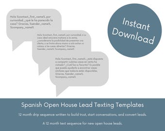 Spanish Open House Lead Texting Templates (Digital Download)