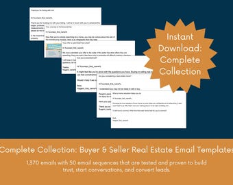 Real Estate Email Drip Templates for Realtors (Instant Download)