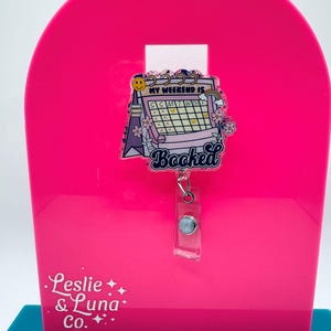 Bobine de badge Le week-end est réservé, bobine de badge scintillant, bobine de badge rétractable, bobine de badge Mon week-end est réservé, bobine de badge calendrier, carte d'identité réservée