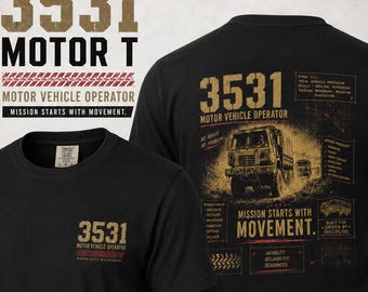 3531 Motor T Shirt, Marine Motor Vehicle Operator, Veteran Gift, Comfort Colors 1717 Tee