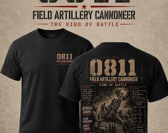 0811 Field Artillery Cannoneer Shirt, Marine Veteran Gift, USMC Artillery MOS Tee, Comfort Color 1717