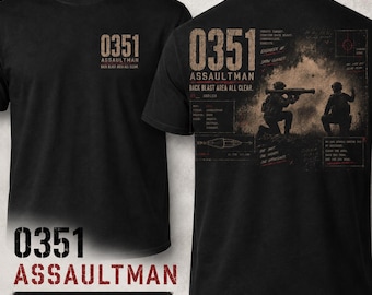 0351 Assaultman Shirt, Marine Veteran Dad Gift, Back Blast Area All Clear Shirt, Marine Infantry MOS Shirt, 03 Series Black Veteran Shirt