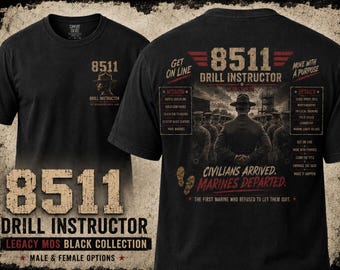 8511 Drill Instructor Shirt, Legacy Marine MOS Tee, Male or Female DI Profile, Marine Veteran Gift, Comfort Colors Shirt