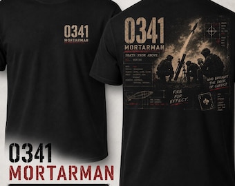0341 Mortarman Shirt, Marine Veteran Dad Gift, Death From Above Shirt, Marine Infantry MOS Shirt, 03 Series Black Veteran Tee