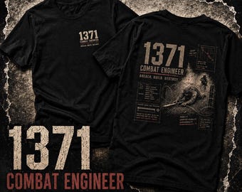 1371 Combat Engineer Shirt, Marine Veteran Dad Gift, Breach Build Destroy Tee, USMC Engineer MOS Shirt, Marine MOS Black Collection