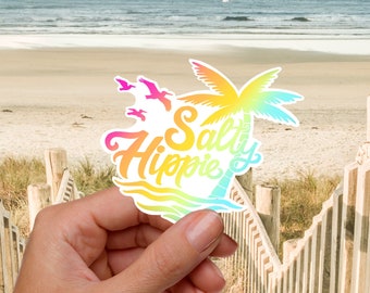 Salty Hippie Tropical Island Life Beach Bum Sticker Laptop Water bottle Planner Sticker