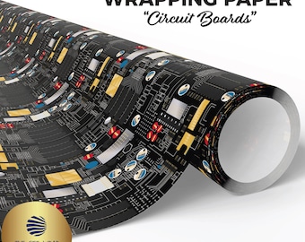 Circuit Boards Wrapping Paper, Nerdy Tech Gift Wrap, Engineer Gift, Gifts for Gamers, Coder Gift, STEM Birthdays, Tech Geek Party Supplies