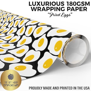 Papel para envolver huevos fritos, papel para envolver huevos, amante de los huevos, humor gastronómico, diseño "Sunside Up", dieta carnívora, regalos divertidos para el desayuno, amante del brunch