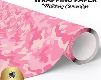 Military Camouflage Wrapping Paper, Pink Camo Gift Wrap, Urban Camo Gift Wrap, Veteran Gift, Patriotic Gift Wrap, Pink Camo Wrapping Paper