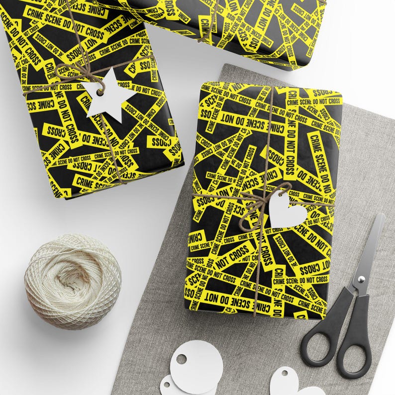 Crime Scene Tape Wrapping Paper, True Crime Gift Wrap, Horror Forensics ...