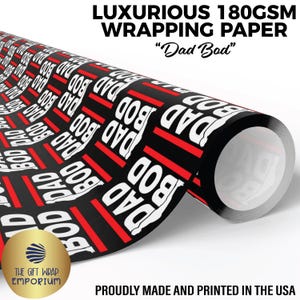 Dad Bod Wrapping Paper, Funny Father&#39;s Day Gift Wrap, Beer Belly Gift Wrap, Gift Wrap For Dads, Husband Gifts, Daddy Gifts, Funny Dad Gifts