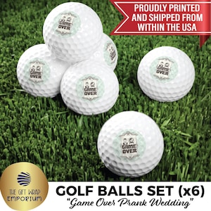 Game Over Wedding Prank Golf Balls Set, Funny Golf Gifts, Golf Accessories, Wedding Gifts for Him, Bachelor Golf Balls, Groom Golf Gifts