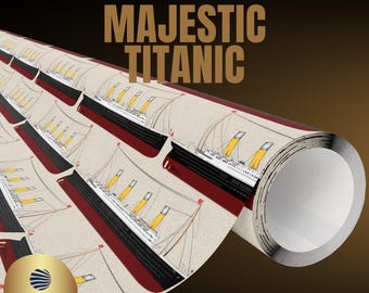 Majestic Titanic Wrapping Paper, Titanic Memorabilia, RMS Titanic, Titanic Art, Detailed Titanic, Historical Ship, History Buff Gift Ideas