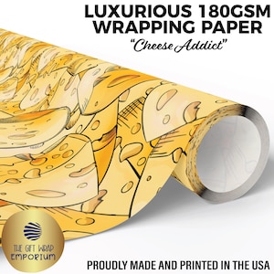 Cheese Addict Wrapping Paper, Cheesy Gifts, Gouda Addict, Cheddar Cheese, Cheesy Cheese, Addicted To Cheese, Cheese Gift Wrap, Cheese Love