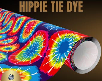 Hippie Tie Dye Wrapping Paper, Psychedelic Gift Wrap, Rainbow Swirls, Bright Hippies Gift Wrap, Festival Birthday Gift Wrap, Tie Dye Gifts