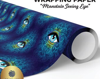 Papel de regalo masónico, papel de regalo con el ojo místico, diseño espiritual del ojo que todo lo ve, papel de regalo espiritual, papel de regalo con el ojo de la masonería