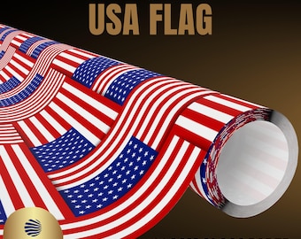 USA Flag Wrapping Paper, American Flag Gift Wrap, Patriotic Gift, Independence Day Wrap, Celebrate USA, 4th of July Wrap, Red White and Blue