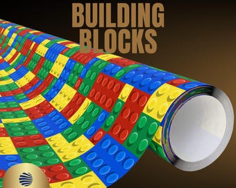 Building Blocks Wrapping Paper, Blocks Gift Wrap, Gift Wrap for Kids, Toy Gift Wrap, Kids Birthday Wrapping Paper, Fun Kids Toy Party Ideas