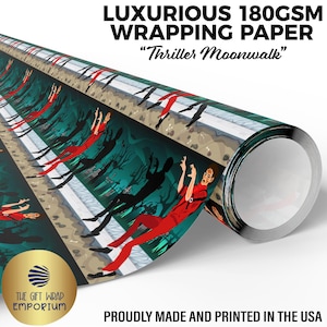 Thriller Moonwalk Wrapping Paper, Graveyard Zombies, 80s Music, Halloween Zombies Gift Wrap, Thriller Dance, Zombie Christmas Gift Wrapping