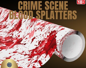 Crime Scene Blood Splatters Wrapping Paper, True Crime Gift Wrap, Goth Gifts, Gory Gift Wrap, Murder Mystery Gift Wrap, Crime Scene Gag Gift