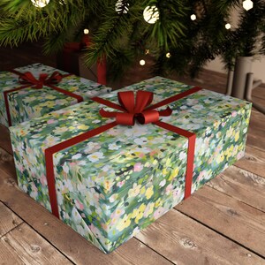 Impressionist Florals Wrapping Paper, Hand Painted Floral Gift Wrap, Spring Meadow Blooms, Artistic Floral Garden, Painterly Botanicals Wrap image 6