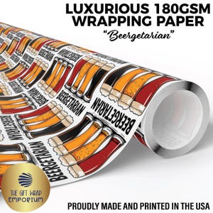 Beergetarian Wrapping Paper, Beer Gift Wrap, Craft Beer Gift, Dad Gag Gifts, Christmas Beer, Home Brew Gift Wrap, Beer Belly, Gifts for Him