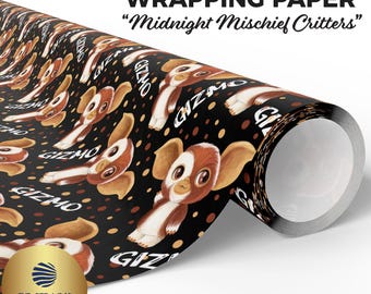 Nostalgic 80's Wrapping Paper, 80's Movies Gift Wrap, Retro 80's Movie Critters, Nostalgic Movies Gift Wrap, 80's Memorabilia Wrapping Paper
