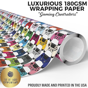 Gaming Controllers Wrapping Paper, Gamer Gift Wrap, Video Game Controllers Wrap, Gaming Gift Wrap, Gifts For Gamers, Gaming Wrapping Paper