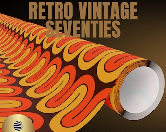 Retro Seventies Wrapping Paper, Seventies Wrapping, 70's Wallpaper Gift Wrap, Seventies, Retro Gift Wrap, Retro Wrapping Paper, Hippie Gifts