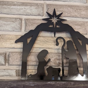 Nativity Scene, Nativity Manger, Steel Decor, Christmas Gift
