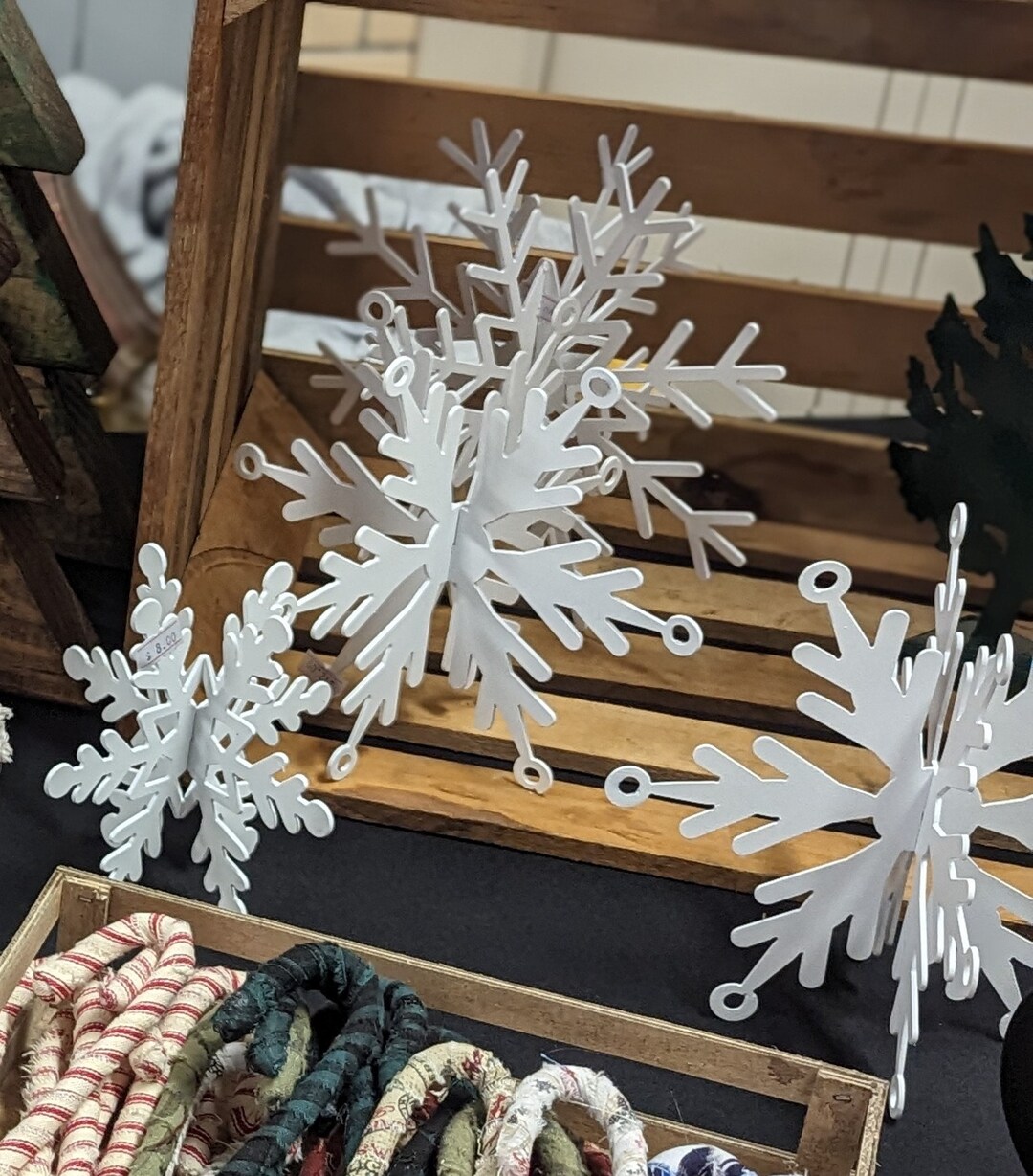 3D Snowflakes Winter Snowflakes Tabletop Snowflakes Etsy