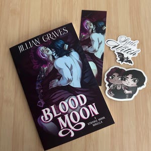 PRE-ORDER** Blood Moon: a rivals to lovers vampire and witch romance novella w/ Author Signature + Hazel & Vlad Chibi Sticker and MORE!