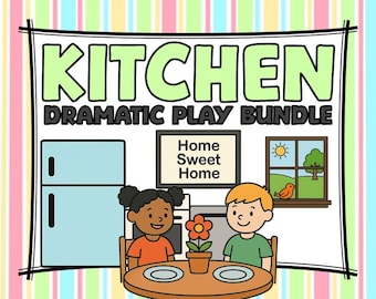 Kitchen Pretend Play Printable Bundle: Preschool Home Corner Decor