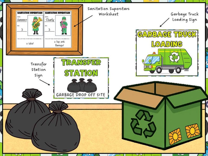 Recycling Center and Garbage Truck Dramatic Play | Preschool & Pre-k ...